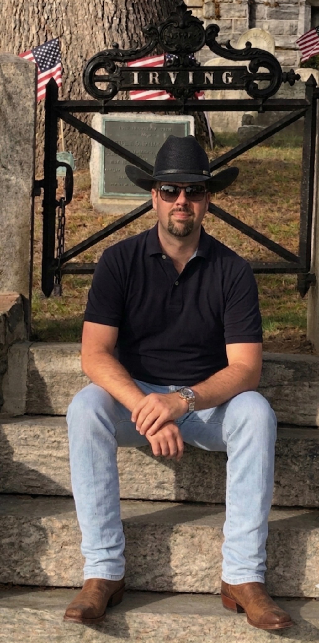 Martin Campanella, founder and knifemaker of MC Knifemaker, seated outdoors