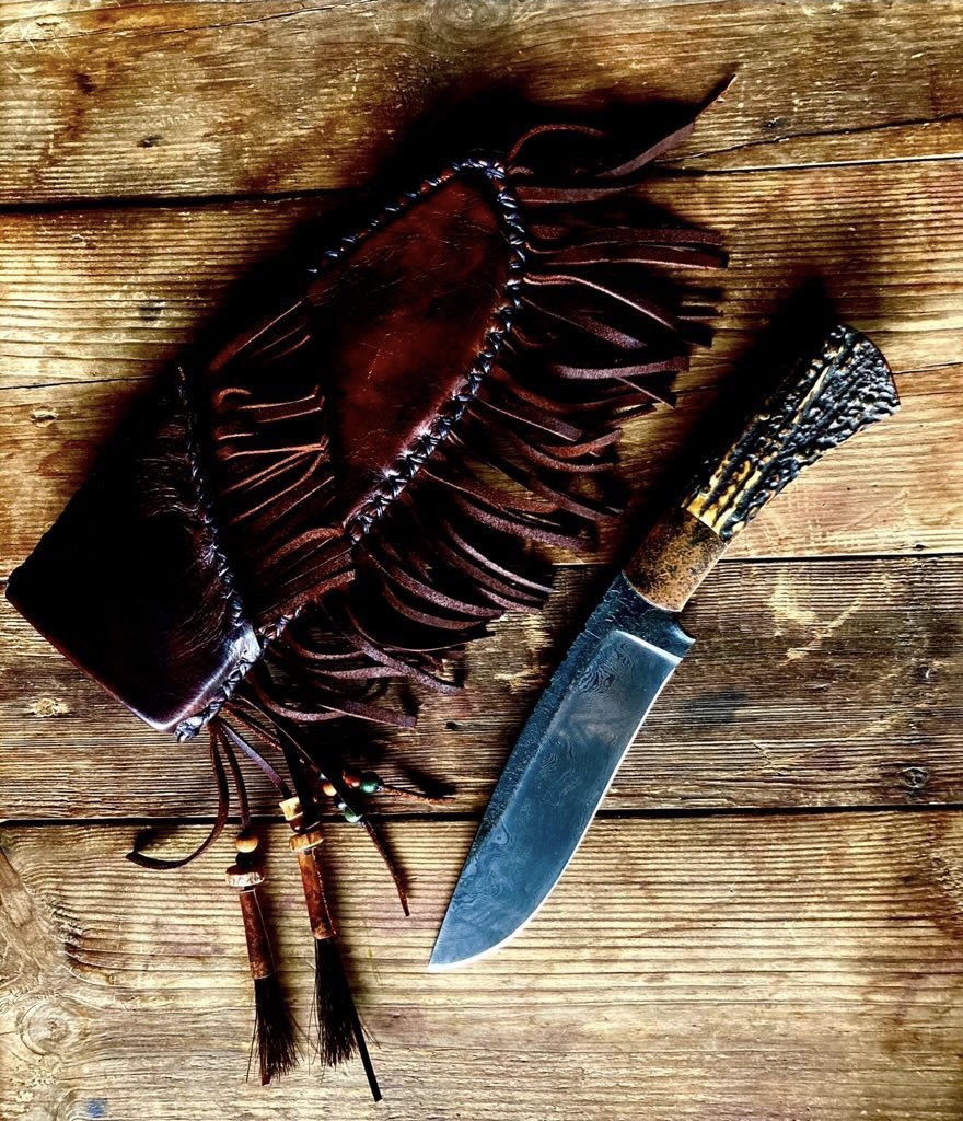 MC Knifemaker knife and leather sheath