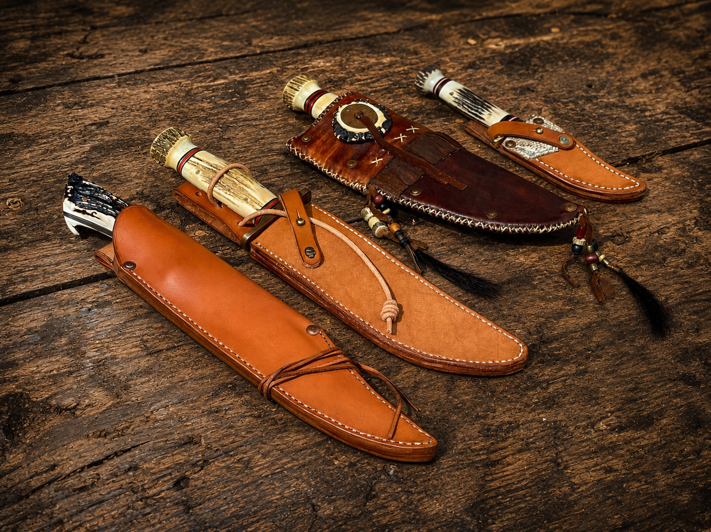 Handmade knives and leather sheaths